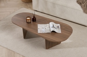 Măsuţă de cafea, Ovalis Walnut, UnicUtil, Nuc, Lățime: 130 cm, Înălțime: 40 cm, Adâncime: 65 cm - Img 3