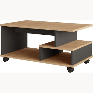 Măsuță de cafea Rattan-Antracit 91x51x40 cm, PAL melaminat, Mina 9, UnicUtilY - Img 6