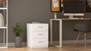 Noptiera cu 3 sertare UnicUtil Alb 44.5 x 46.6 x 61.8 cm - Img 3