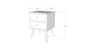 Noptiera, Modern Vintage, UnicUtil, 40 x 55 x 35 cm, Alb - Nuc - Img 5
