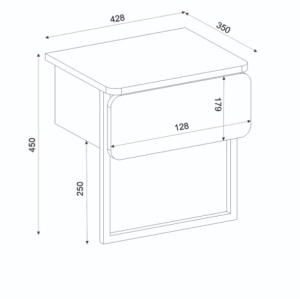 Noptieră, Vala Nightstand, UnicUtil, Alb - Img 2