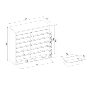 Organizator, Compact Storage, UnicUtil, 89 x 34 x 85 cm, Alb-Maro - Img 2