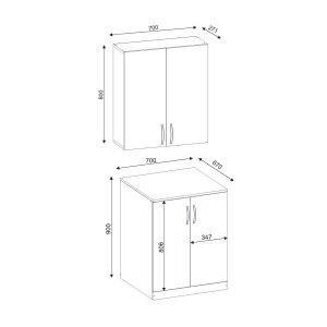 Organizator, Duo Cabinet, UnicUtil, 70 x 67 x 170 cm, Alb - Img 7