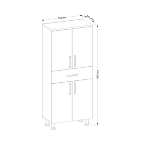 Organizator, Duo Space, UnicUtil, 59.4 x 31.5 x 140 cm, Alb, UUORG16 - Img 3