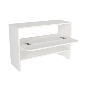 Pantofar Clementine din pal melaminat alb, design modern pentru depozitarea încălțămintei, 90 x 35 x 61.9 cm - Img 11