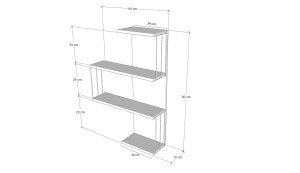 Rafturi perete, Elegant Build, UnicUtil, 64 x 96 x 19 cm, Alb Gri - Img 3