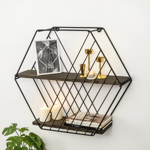Rafturi perete, Modern Craft, UnicUtil, 60 x 52 x 15 cm, Negru Nuc Inchis - Img 1