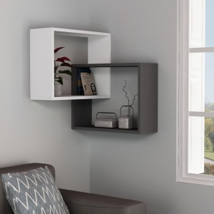 Rafturi perete, Timber Strength, UnicUtil, 68 x 68 x 60 cm, Alb Gri - Img 1