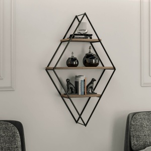 Rafturi perete, Timeless Design, UnicUtil, 60 x 100 x 21 cm, Negru Nuc - Img 1