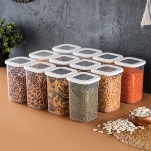 Set 12 recipiente alimentare , UnicUtil, Durable Sturdy, Alb - Img 1