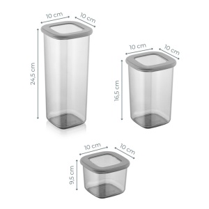 Set 12 recipiente alimentare , UnicUtil, Spacious Versatile, Antracit - Img 2