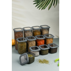 Set 12 recipiente alimentare , UnicUtil, Sturdy Modern, Antracit - Img 2