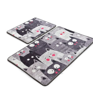Set covorase baie 2 piese, Classic Style, UnicUtil, Gri, Multicolor - Img 2