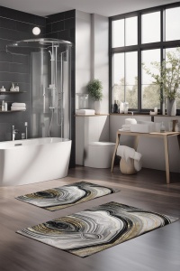 Set covorase baie 2 piese, Elegant Design, UnicUtil, Multicolor - Img 1