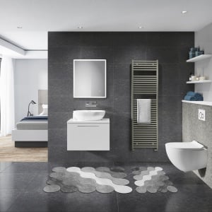 Set covorase baie 2 piese, Sophisticated Texture, UnicUtil, Gri - Img 1