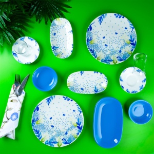 Set Farfurii (19 Bucati), Wave vine, UnicUtil, Culoarea Multicolor - Img 1