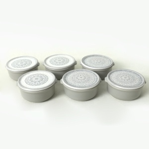 Set recipiente alimentare, 12 piese ceramica (6 boluri, 6 capace), UnicUtil, Spacious Premium, Gri - Img 3
