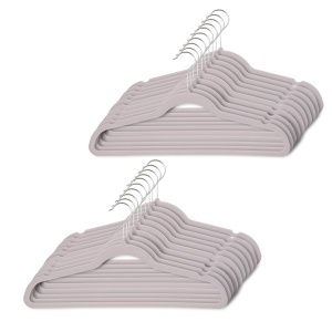 Umeraș din plastic dur acoperit cu catifea anti-alunecare, Crem, 1 bucata - Img 6