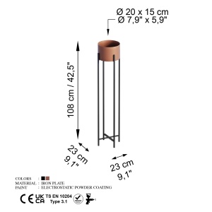 Vas Decorativ, Spark root, UnicUtil, Culoarea Negru Cupru - Img 6