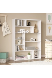 Bibliotecă, 90x22x123.6 cm, Alb, PAL melaminat, UnicUtil