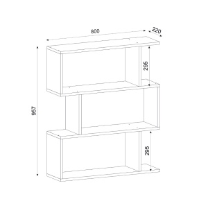 Biblioteca, Frame Harmony, UnicUtil, 80 x 22 x 95.7 cm, Alb, UUBIB16 - Img 9