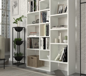 Biblioteca, Geo WhiteSpace, UnicUtil, 94.2 x 22 x 139.5 cm, Alb - Img 4