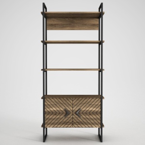 Biblioteca, Geometric Style, UnicUtil, 82 x 39 x 180 cm, Maro - Img 5