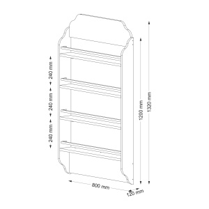 Biblioteca, Joy Organizer, UnicUtil, 80 x 12 x 132 cm, Alb, UUBIB38 - Img 9