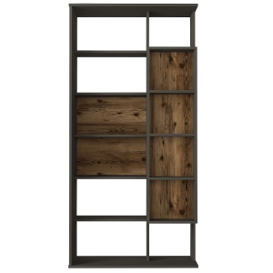 Biblioteca, Rustic Charm, UnicUtil, 90 x 35 x 183.6 cm, Maro - Antracit, UUBIB34 - Img 5