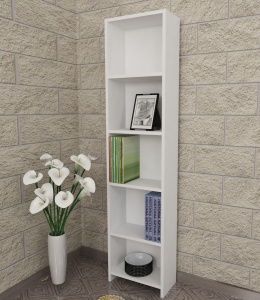 Biblioteca, Slim Frame, UnicUtil, 38.6 x 19.5 x 160 cm, Alb - Img 6