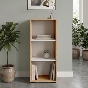 Biblioteca UnicUtil Alb - Stejar 40 x 35 x 109 cm - Img 2