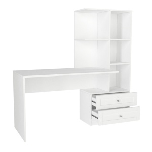 Birou cu dulap pe partea dreaptă, Mantra, UnicUtil, Alb, 155 cm - Img 7