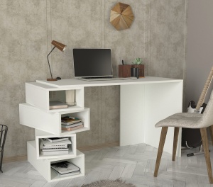 Birou, Geo Space, UnicUtil, 130 x 60 x 75 cm, Alb, UUDESK20 - Img 2