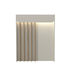 Birou recepție Karibu din pal melaminat, culoare Sandstone - Crem Nisipiu cu iluminare LED – modern și sofisticat, 90 x 40 x 110.3 cm - Img 7