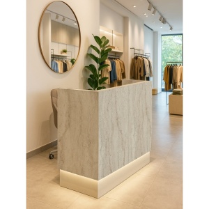 Birou recepție, Rissa Front Desk, UnicUtil, Travertin-Crem