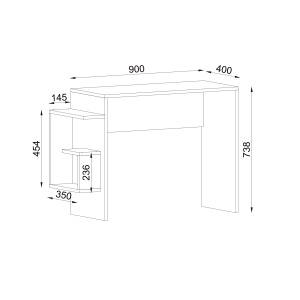 Birou, Sharp Focus, UnicUtil, 104.5 x 40 x 73.8 cm, Alb, UUDESK07 - Img 8