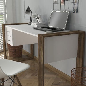 Birou Spațios, Urban Workspace, UnicUtil, 155 x 60 x 72 cm, Alb-Maro, UUDESK01 - Img 4