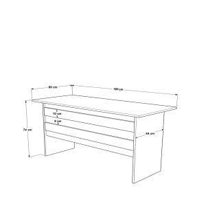 Birou UnicUtil Nuc - Gri Antracit cu benzi orizontale pe frontal 180 x 60 x 73.8 cm - Img 5
