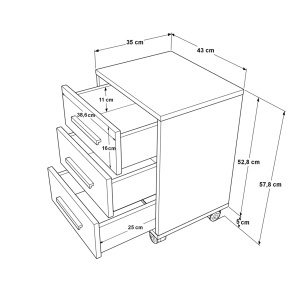 Comoda cu sertare UnicUtil Alb - Stejar 43 x 35 x 55 cm - Img 6