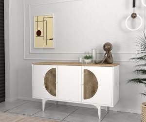 Comoda Elegant Harmony, 130 x 45 x 75 cm, Alb-Natur, UUCOM03, UnicUtil - Img 4