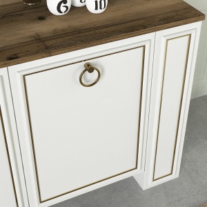 Comoda televizor, Royal Charm, UnicUtil, 180 x 45 x 76 cm, Alb-Auriu, UUCOM05 - Img 4