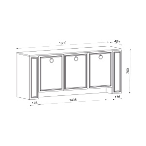Comoda televizor, Royal Charm, UnicUtil, 180 x 45 x 76 cm, Alb-Auriu, UUCOM05 - Img 8