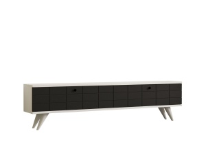 Comoda TV, Alberi Anthracite, UnicUtil, Antracit-Alb, Lățime: 160 cm, Înălțime: 35 cm, Adâncime: 25 cm - Img 2