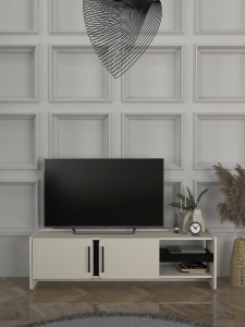 Comoda TV, Simple Form, UnicUtil, Crem-Negru