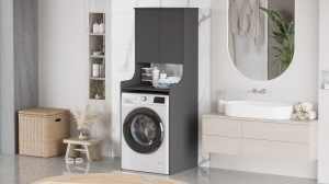 Dulap baie pentru masina de spalat UnicUtil Antracit 65 x 60 x 180 cm - Img 3
