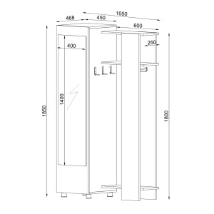 Dulap Hol, Flex Mirror, UnicUtil, 105 x 46.8 x 185 cm, Alb, UUORG32 - Img 8