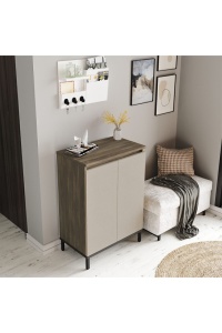 Dulap multifuncțional cu pantofar, 60x35.5x85.6 cm, Maro-Crem-Antracit, UnicUtil - Img 4