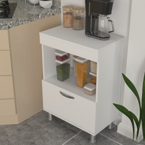 Dulap Organizator pentru Bucatarie, Compact Serve, UnicUtil, 60 x 35.5 x 86.3 cm, Alb, UUORG29 - Img 4