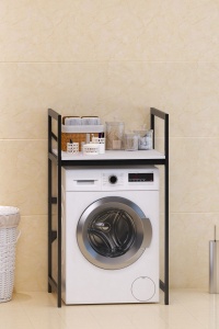 Dulap pentru mașina de spălat, C7 White, UnicUtil, Alb-Negru, Lățime: 70 cm, Înălțime: 116 cm, Adâncime: 60 cm - Img 5