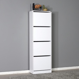 Dulap pentru pantofi, Shc 340, UnicUtil, Alb, Lățime: 51 cm, Înălțime: 157 cm, Adâncime: 26 cm